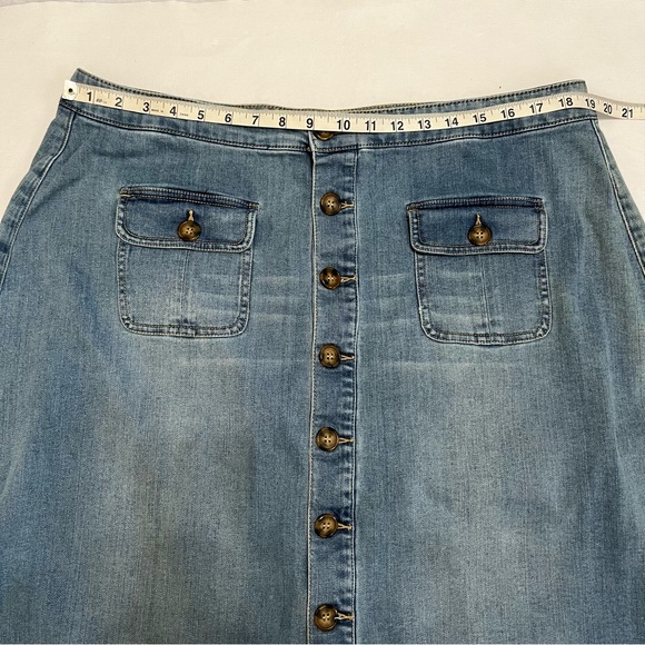 Denim 24/7 Button Front Jean Skirt - Picture 6 of 8